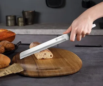 Produktbild von PAUDIN R2 Brotmesser 20 cm – Profi Edelstahl Messer – Japanischer Schliff – Ergonomisch & Hygienisch – Für Brot, Gebäck, Obst & Gemüse