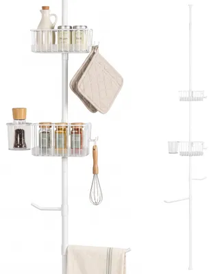 Immagine prodotto di Scaffale da cucina telescopico Bremermann, estensibile fino a max. 290 cm, in metallo bianco