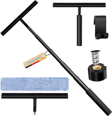 Produktbild von Famanu Duschabzieher mit Teleskopstiel - 25,5-99 cm Schwarz