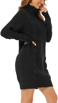 Elegantes Langarmkleid mit Stehkragen für Damen - Perfekt für den Herbst, Ideal für Partys und legere Anlässe