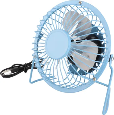Image de 4 Inch Mini Desktop Fan USB Charging Metal Personal Small Air Circulator Cooling Fan Blue