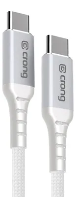 Zdjęcie produktu dla Biały Kabel Usb C 2M Szybkie Ładowanie Crong Armor Link Nylon 100W Pd 5A