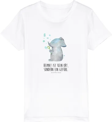 Produktbild von Mr. & Mrs. Panda Kleinkinder T-Shirt Elefant Seifenblasen 3-4 Jahre (98/104) - Weiß - Geschenk, Kindershirt, Baumwoll Kinder, Lustige Sprüche, Mädchen, Shirts für, Liebe