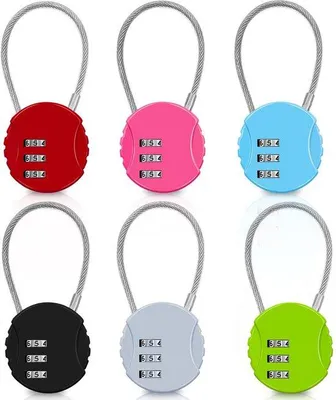 Image de Cadenas de voyage à 3 chiffres, cadenas à combinaison pour valise, 6 couleurs