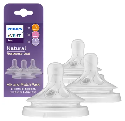Produktbild von Philips AVENT Natural Response SCY960/03 Sauger, Kieferorthopädisch, Anti-Kolik-Ventil, 3 Stück(e)