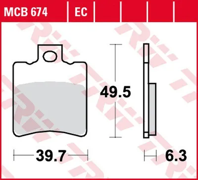 Produktbild von TRW Bremsbelagsatz EC MCB674EC Amico 50 HV 491 BA01 ARK 50AC BS Nuvola 50  Vamos 50 VAMOSG Pan