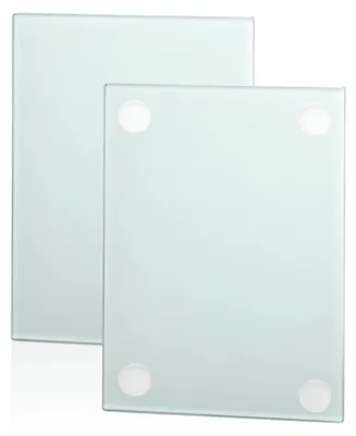 Immagine prodotto di Omgoods - Set di 2 taglieri in vetro - Resistenti al calore - Piedini antiscivolo - Igienici - 28 x 20 cm - Taglieri da cucina