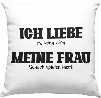 Produktbild von Trendation - Schach Geschenk Deko-Kissen mit Füllung 40x40 Schachspieler Schachbrett Geschenkidee Ich Liebe Es Wenn Mich Meine Frau Schach Spielen Lässt (Blau)