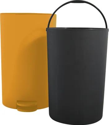 Immagine prodotto di MSV "Osaki" Cestino per cosmetici a pedale Cestino per rifiuti - 3 litri - con contenitore interno estraibile - giallo zafferano