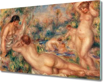Produktbild von Coloray Schneidebrett Herdabdeckplatte 80x52 cm Kochplattenabdeckung Küchenbrett Hackbrett - Nackte Frau im Wald