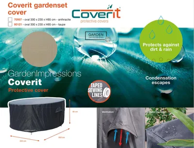 Produktbild von Garden Impressions Coverit Gartenmöbel-Schutzhülle oval 300 × 230 × H85 cm – Taupe