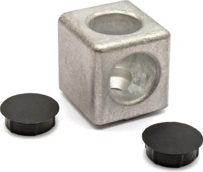 Produktbild von Würfelverbinder 2D 40 I-Typ Nut 8 mit Abdeckkappen