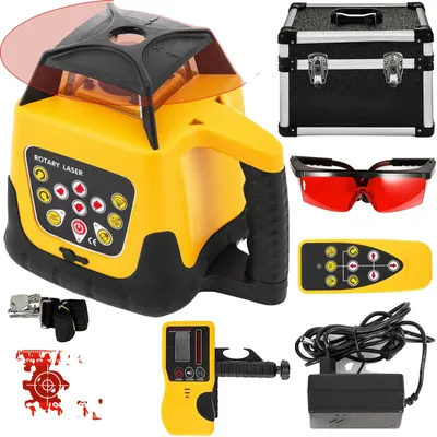 Zdjęcie produktu dla Obrotowy niwelator laserowy, obrót o 360 stopni, zakres pomiarowy 500 m