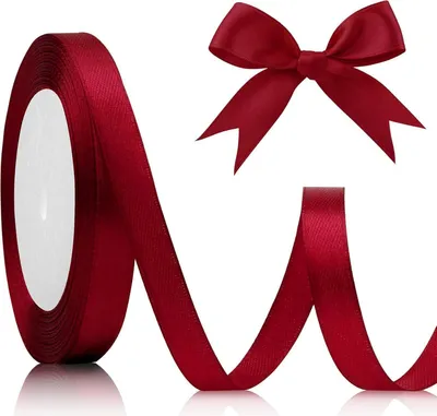 Image de Ruban cadeau 10mm 22m bordeaux ruban satin mariage Noël