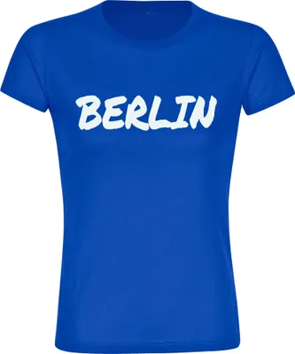 Produktbild von multifanshop Damen T-Shirt - Berlin blau - Textmarker, blau, Größe S