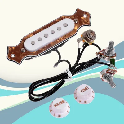 Produktbild von 6-saitiges Single-Coil-Tonabnehmer-Gitarren-Schallloch-Harness-Set mit Volume-Töpfen