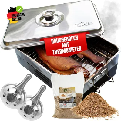 Produktbild von Zite Fishing Tischräucherofen + Räuchermehl 300g