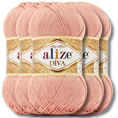Produktbild von Alize 5x 100g Diva Wolle, Uni, Häkeln, Stricken (363)