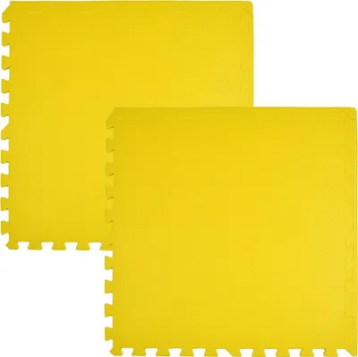 Immagine prodotto di Humbi tappetino puzzle Eva foam per neonati e bambini tappetino per gattonare tappetino per il fitness tappetino protettivo tappetino per la piscina protezione del pavimento 62x62x1cm 2 parti giallo
