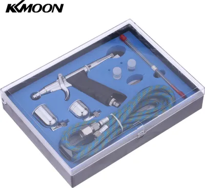 Obrázek produktu pro Profesionální airbrush sada se spouští pistole a hadicí, 3 hroty, 2 kelímky, pro uměleckou malbu, model tetování ve spreji, airbrush nástroj na nehty