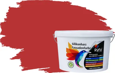 Produktbild von RyFo Colors Silikonharz Fassadenfarbe Lotuseffekt Trend Cremerot 10l - bunte Fassadenfarbe, weitere Rot Farbtöne und Größen erhältlich, Deckkraft Klasse 1