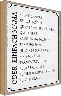Produktbild von vianmo Holzschild 30x20 cm Mama Familienmanagerin Freundin Spruch Zitat