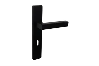 Produktbild von Lavuzo Türgriffe Viterbo Schwarz mit rechteckigem Schild SL72 - Pro Set
