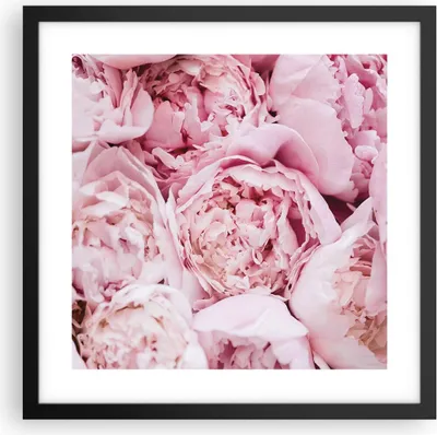 Produktbild von Gerahmtes Poster - Schwarzer Rahmen - Blumenstrauß Blumen Rosa - 40x40 cm - Wand Bild - Wanddeko - Wandbilder - Kunstposter - Wandposter - Bilderrahmen - Bilder - Kunstdruck - P2BAC40x40-5001