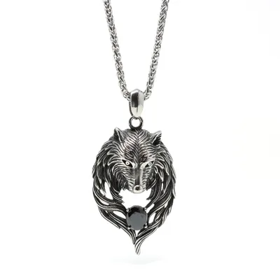 Produktbild von 316 WOLF EYE BLACK 50 cm / Silber / Edelstahlkette