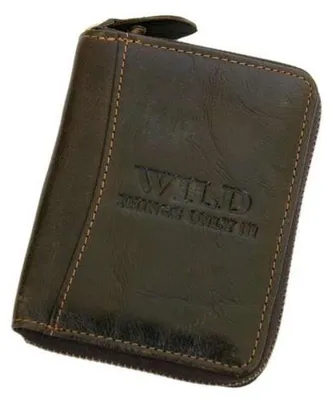 Obrázek produktu pro Pánská peněženka Wild Things Only z přírodní kůže hnědá 10x12 cm