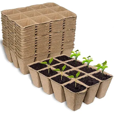 Immagine prodotto di Vassoi per semina - Fibra vegetale - 240 celle - 20 pezzi