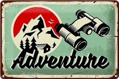 Produktbild von Blechschild Retro 30x20cm Adventure Abenteuer Outdoor