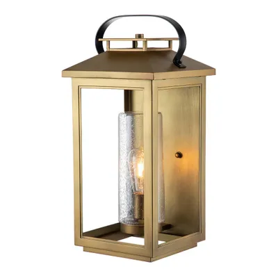 Produktbild von Elstead Atwater Außen-Außenwandleuchte E27 52cm Lackiertes Distressed-Messing Klar IP44 Anti-Meerwasser