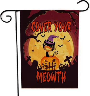 Produktbild von 4 Stück Außendekorationen, Halloween-Flaggen, doppelseitige Halloween-Flaggen für Gärten im Freien, Gartenflaggen (30 × 45 cm)