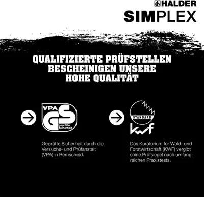 Produktbild von HALDER SIMPLEX Spaltaxt Ø 50 mm Superplastik mit Keilstegen und Lederschneidschutz Tempergussgehäuse