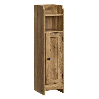 Produktbild von VASAGLE Badezimmerschrank klein, Badschrank schmal, stehend, mit Tür und Regal, kleiner Schrank, Toilettenschrank, verstellbare Ablagen