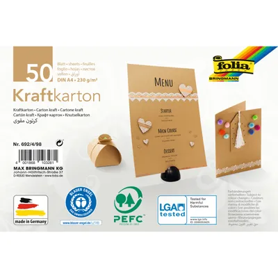 Produktbild von Folia Paper - Kraftpapier Folia 50x70cm 120gr 25 Blatt | 25 Stücke