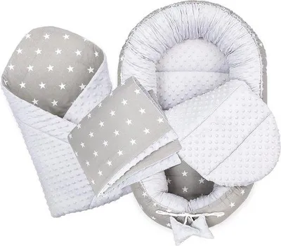 Produktbild von Baby Nest Set 90x50cm Knuffelnest Lichtgrau 4-teilig
