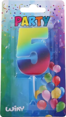 Produktbild von Partykerze Nummer 5 Regenbogen