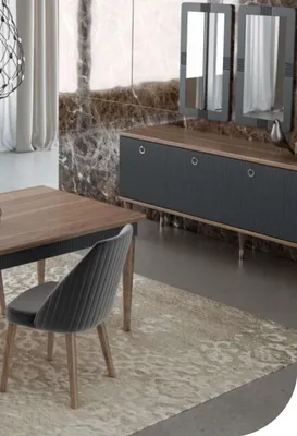 Produktbild von Grauer Moderner Luxus Stuhl Stühle Einsitzer Holzmöbel Küchenstühle