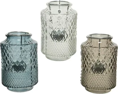 Produktbild von Kaemingk Teelichthalter aus Glas mit 9,5 cm Durchmesser und 14,5 cm Höhe