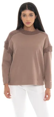 Immagine prodotto di Felpa invernale da donna girocollo con inserti in maglia Leone 1947 Warm Touch