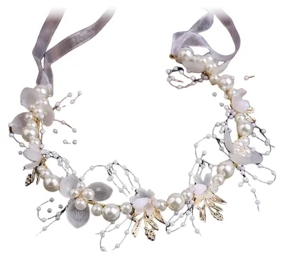 Produktbild von Haarreif mit floralem Schmetterlingsdesign, verstellbarem Band, Damenhaarreif im griechischen Bohème-Stil mit Kunstperlen und Zirkonia, ideal für Hochzeiten, Brautjungfern und als Feen-Haarreif.