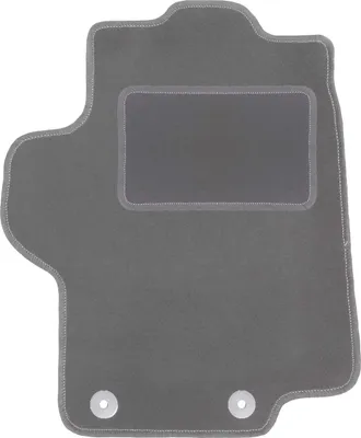 Produktbild von Fahrerfußmatte Velours graphit passend für Peugeot 1007 (2004-2009, Minivan) – mit Befestigungen – passgenau