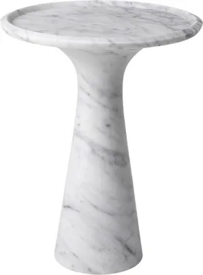 Produktbild von Casa Padrino Luxus Beistelltisch Weiß Ø 46,5 x H. 60 cm - Runder Beistelltisch aus hochwertigem Carrara Marmor - Luxus Möbel