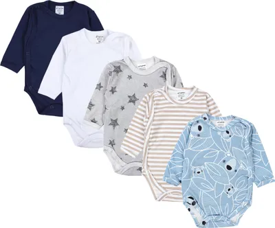 Produktbild von TupTam Baby Unisex Langarm Wickelbody im 5er Set , Farbe: Junge 8, Größe: 56