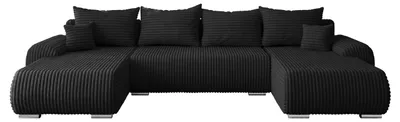 Produktbild von MIRJAN24 Ecksofa Ubo U mit Bettkasten und Schlaffunktion, Seite universal, Rückenlehne in Form beweglicher Kissen (Farbe: Ambience 20)