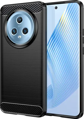 Produktbild von Honor Magic5 Hülle, Carbon-Faser TPU Silikon Stoßfest Schutzhülle für Honor Magic5 Schwarz