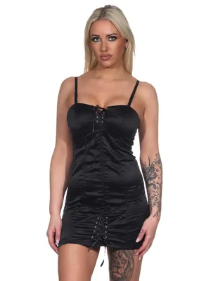 Obrázek produktu pro Dámská saténová noční košile Negligee; Black/L/40