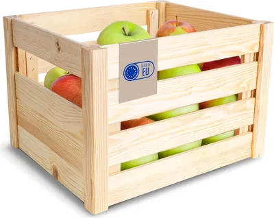 Produktbild von Creative Deco Faltbare Holzkiste Klappkiste mit Schlitzen | 34,5 x 29,5 x 23,5 cm | Aufbewahrungsbox Obstkiste Gemüse Holzbox